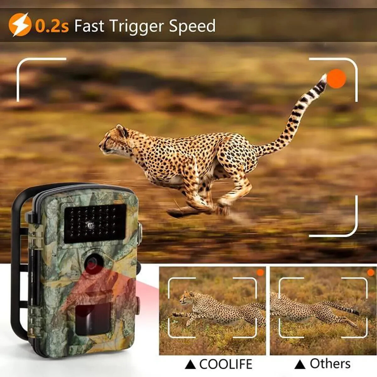 Caméra De Chasse 28MP 1080P HD Vision Nocturne Avec 27 LED 940nm Et Carte 32GO