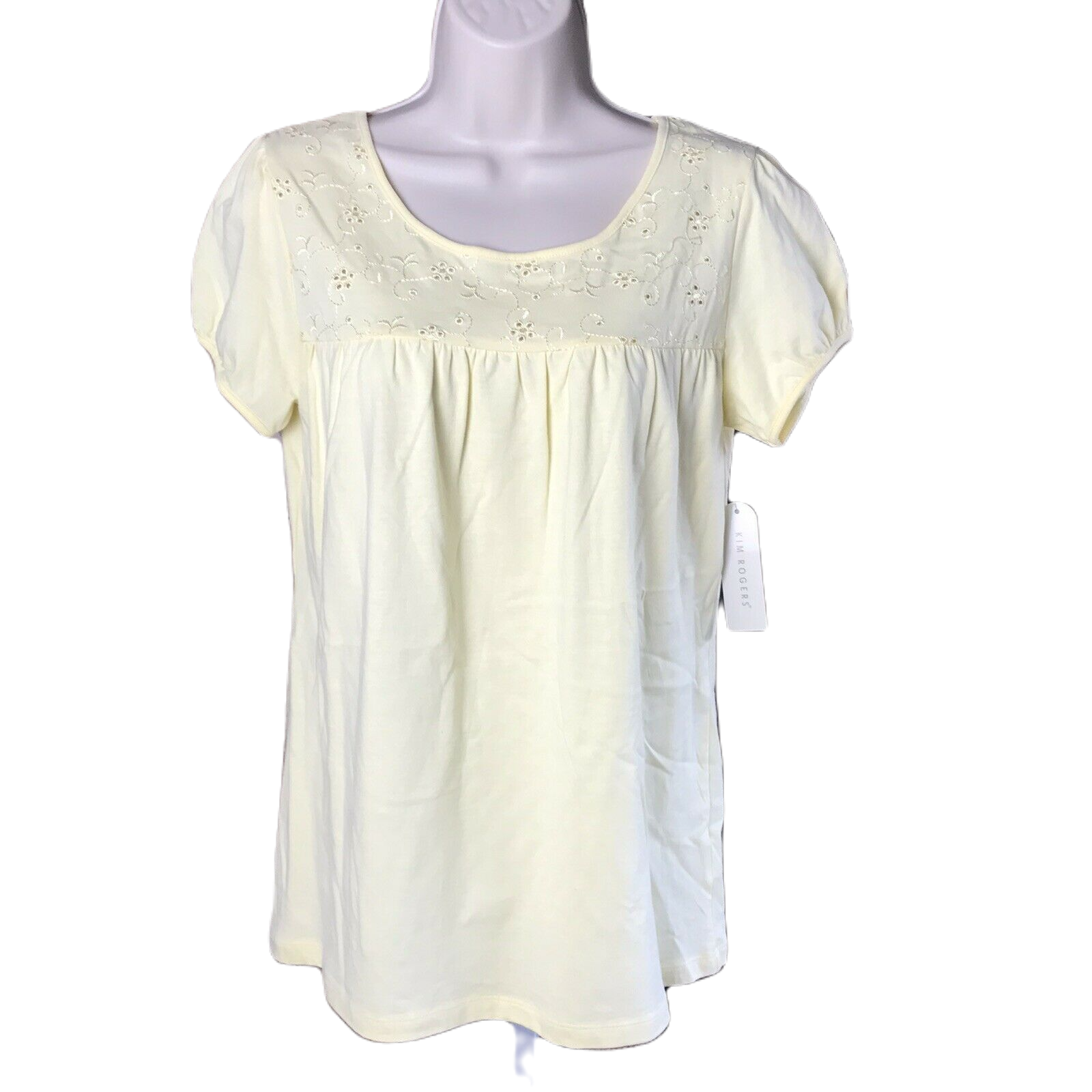 Kim Rogers NWT Yellow Cap Sleeve Blouse Size S Cute Shirt