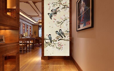 3D Branches Birds ZHUA4578 Wallpaper Wall Murals Removable Self-adhesive Ann