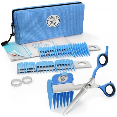 SCAREDY CUT Gentle Pet Grooming Kit for the sensitive DOGS''Anxiety reducer'',BLUE