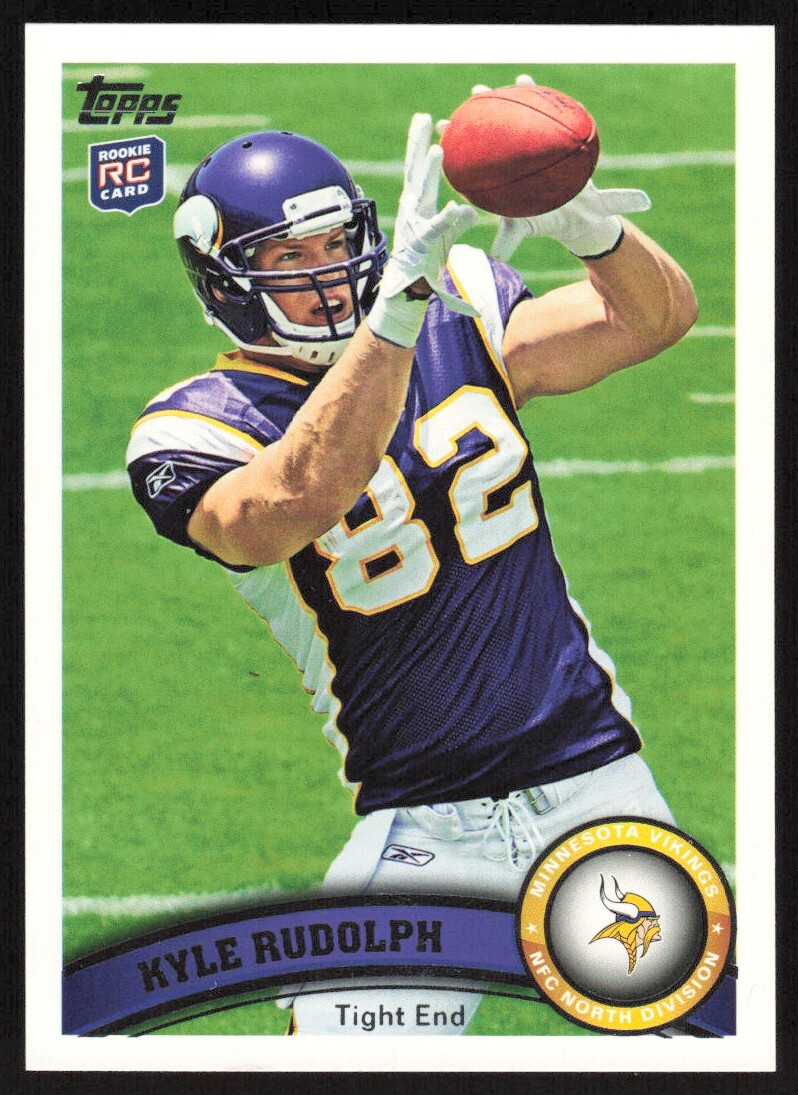 Kyle Rudolph Rookie Card 2011 Topps Rookie Card Kyle Rudolph RC #6 Minnesota Vikings | eBay