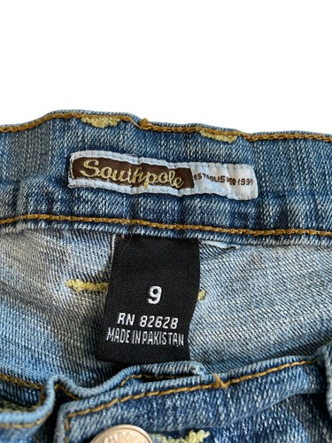 South Pole Jeans Embroidered Girls SZ 9 Medium Wash Blue Jeans Straight Cut - Picture 5 of 15