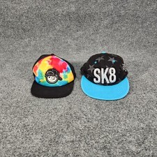 Lot of 2 Youth Skater Hats, Neff Tie-dye  Target Black Stars SK8 Skateboarding