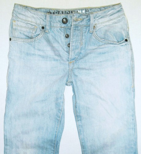 JULES Straight Leg Cinch Back Light Blue Mens Jeans Size W33 L34\