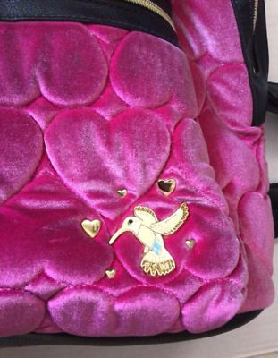 BETSEY JOHNSON ? RARE! Chic & Fun! XL Quilted Hot Pink Backpack Luv Betsey Johnson Large Quilted Backpack Fuchsia Pink w  main image 3