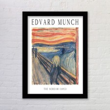 Framed Edvard Munch The Scream Art Exhibition Poster Print Famous Painting