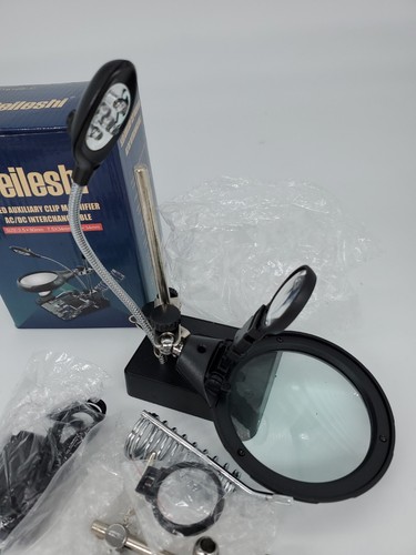 Beileshi 5LED Auxiliary Clip Magnifier AC/DC Interchangeable MG16129-C - Picture 5 of 11