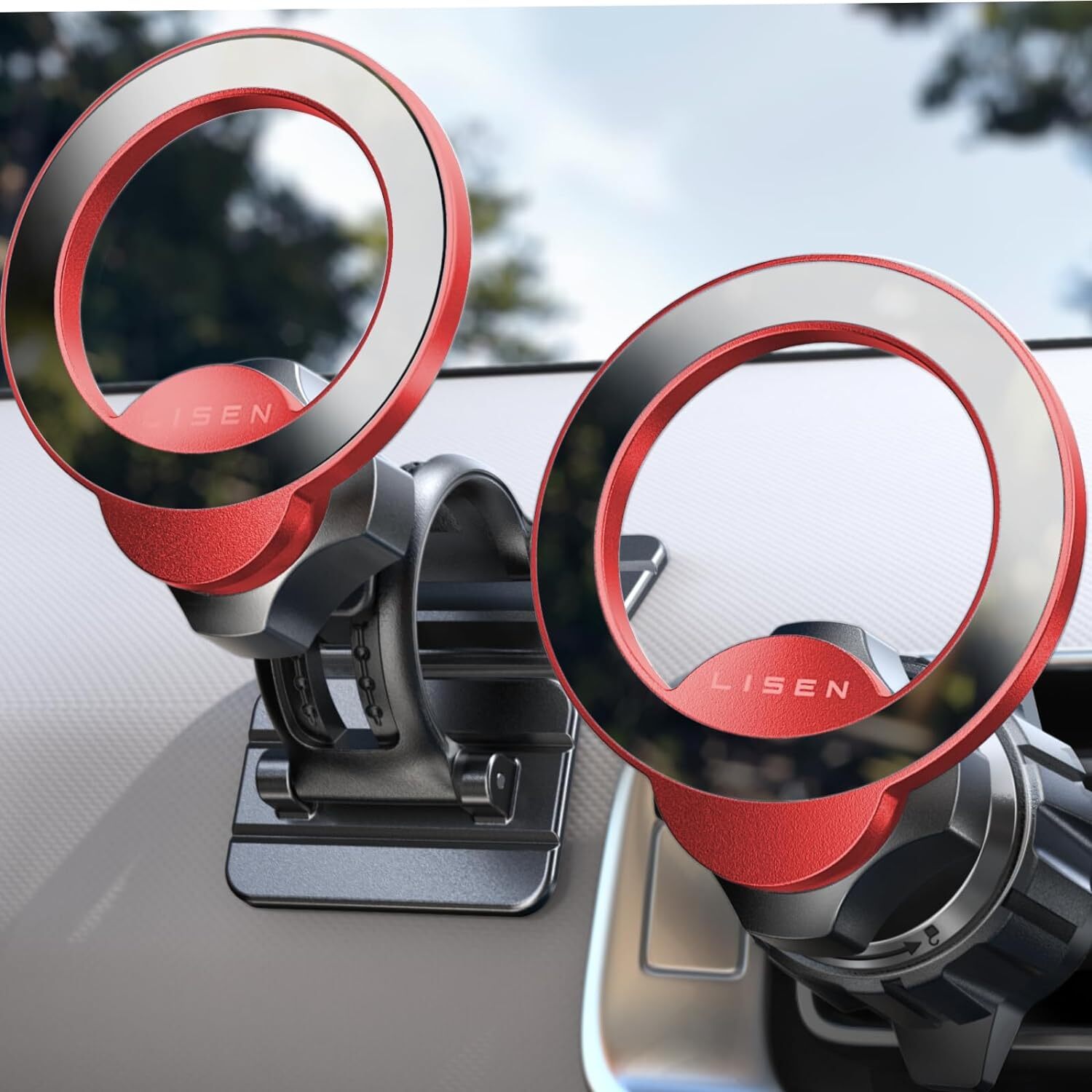 For Red Car Phone Mount 360 Rotation Dash Mount for iPhone Hands Free Car Mount