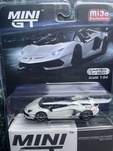 MINI GT 224 Lamborghini Aventador SVJ Roadster Bianco Canopus CHASE RARE - Picture 3 of 9