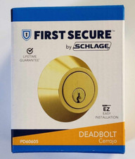 First Secure Deadbolt Bright Brass