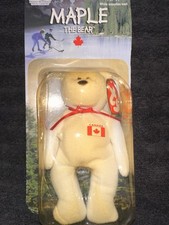 Ty Maple the Bear 1997 McDonald’s Beanie Baby – RARE – Retired – Canada Flag