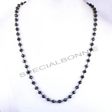 24 Inches 6mm Black Diamond Necklace, Worn by Celebrities and Base Ball Players