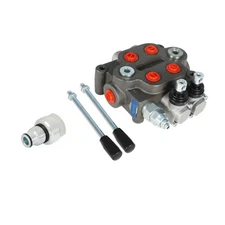 Hydraulic Control Valve Tractor BSPP 25GPM 2 Spool With Conversion Plug