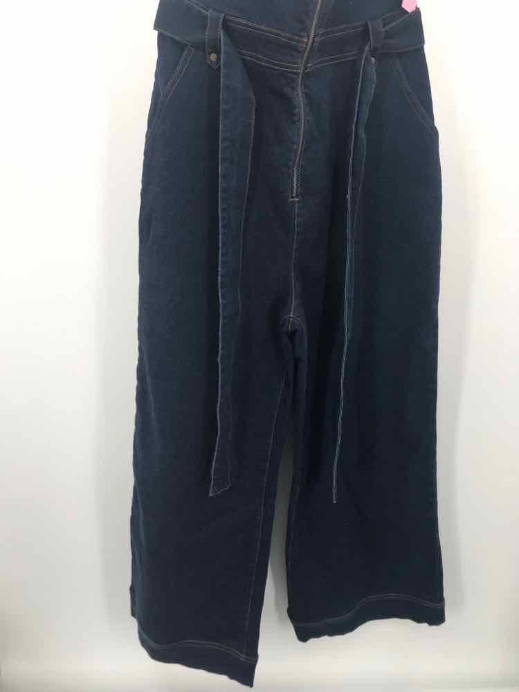 Pre-Owned Lovers + Friends Blue Size Large Denim Sleeveless Jumpsuit