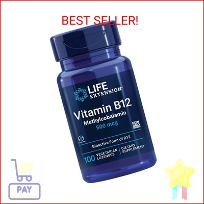 Life Extension Vitamin B12 Methylcobalamin 500mcg - Vitamin B12 Supplement for G
