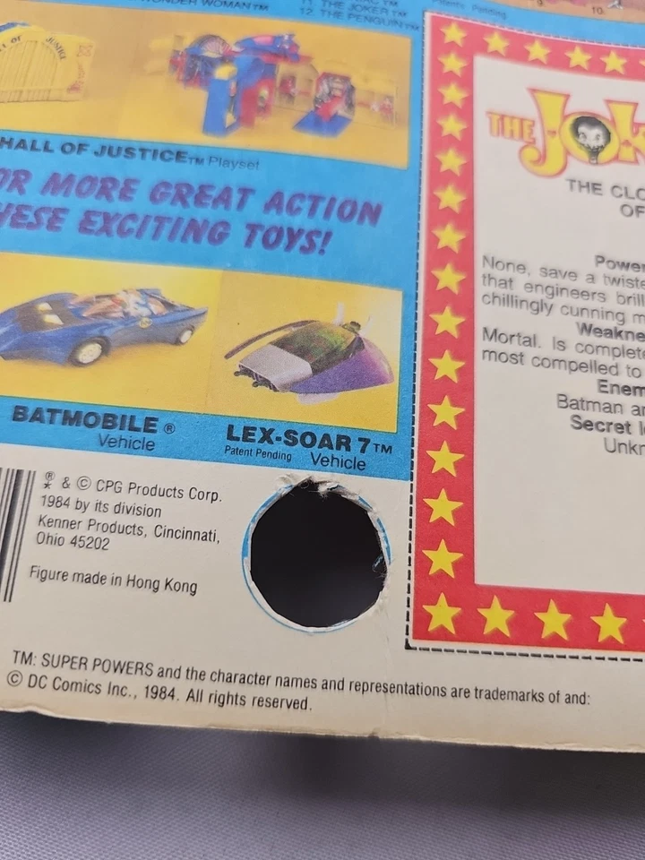 Super Powers Canadá Vintage Kenner 1984 Serie 12 Back Joker De colección Leer Foto 4 de 4