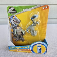 FIsher-Price Imaginext Jurassic World Owen Blue Dinosaur Action Figure Playset