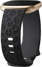 Leopard Engraved Compatible with Fitbit Versa 4 Bands for Woman