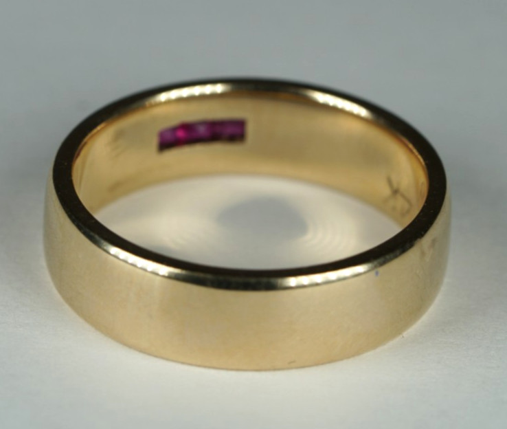 BESPOKE 14K Yellow Gold RUBY Ring MID-CENTURY MOD… - image 4