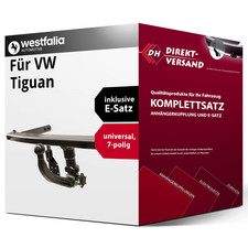 Für VW Tiguan 5N (Westfalia) Anhängerkupplung abnehmbar + E-Satz 7pol universell