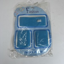 Vintage 80s Sweatband Set Light Blue Headband Wristbands Retro Fitness