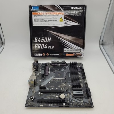 ASROCK B450M PRO4 R2.0 Socket AM4/ AMD B450/ DDR4/ M.2/ Micro ATX Motherboard