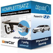 Für Hyundai Ioniq 16- TOWCAR Anhängerkupplung abnehmbar + 7polig E-Satz AHK