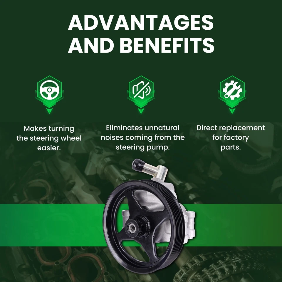 Power Steering Pump Fit Ford Crown Victoria Lincoln Town Car Grand Marquis - Image 3 of 4