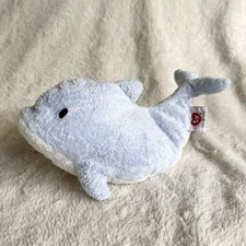 Ty Pluffies Flips Dolphin 9” Plush Baby Lovey Stuffed Animal 2007 Blue White