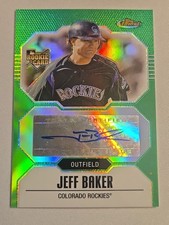2007 Topps Finest - Jeff Baker #159 Green Refractor /199 (AU)