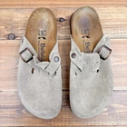Womens 9 40 N Narrow Birkenstock Betula Boston Beige Suede Leather Clogs Shoes