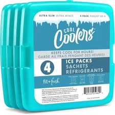 Cool Coolers by Fit & Fresh 4 Pack Slim Ice Packs