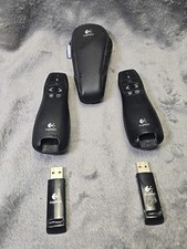 Logitech Wireless Presenter Lot Of 2 R400 Remotes USB Receivers Carry Case