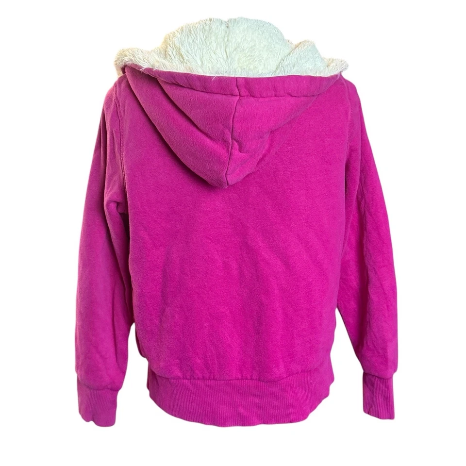 Y2k Old Navy 毛皮衬里连帽衫女式 S 码粉色 — 第 3/4 张图片