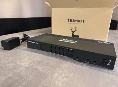TESmart KVM Switch Triple HDMI 4K 60Hz 4:4:4 & OVP - Wie Neu 