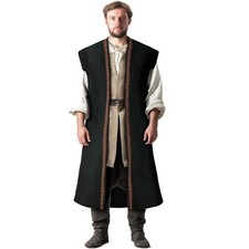 Men Pirate Vest Medieval Costume Renaissance Role Playing Waistcoat Cosplay