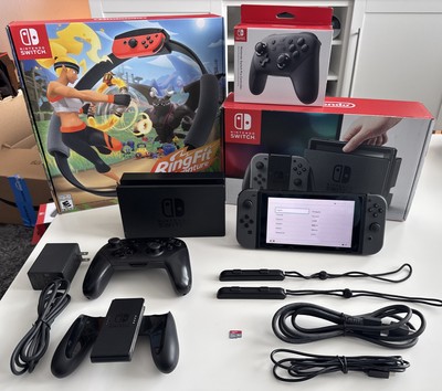 Nintendo Switch Console Bundle w/Pro Controller, 1tb MicroSD Ringfit  Adventure