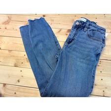 Abercrombie  Fitch The Skinny High Rise Jeans Blue Raw Hem 25 0R Womens