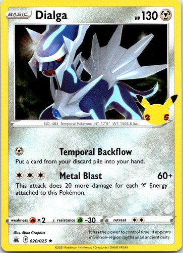 Dialga 020/025 Rare Celebrations Pokemon Holo NM