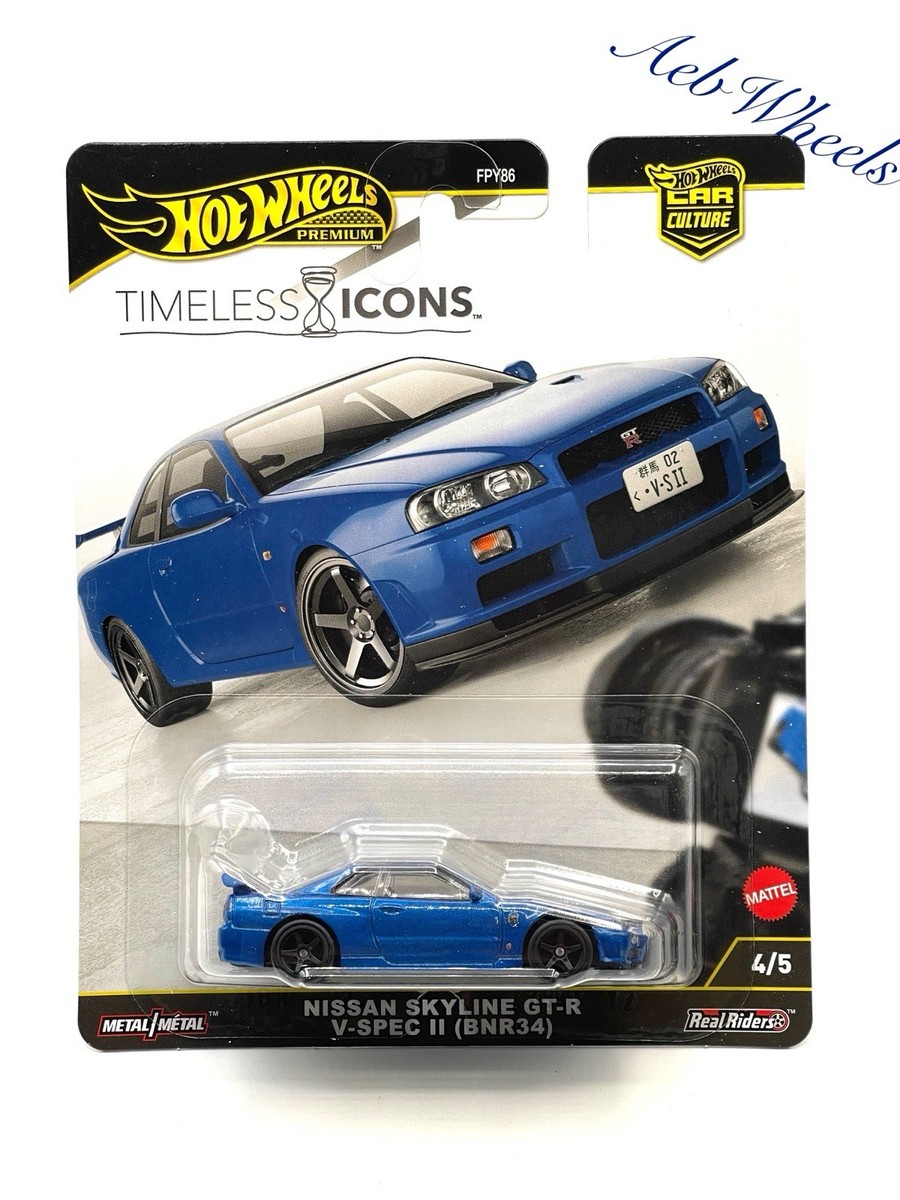 10台 ホットウィール タイムレスアイコンズ スカイライン GT-R BNR34 Hot Wheels Car Culture Timeless Icons Nissan Skyline GT-R V-Spec