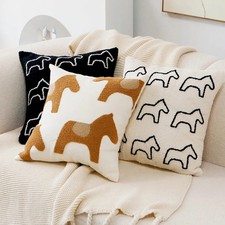45x45CM Nordic Simple Throw Pillow Cover Embroidered Plush Cute Animal Sofa Cush