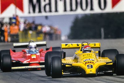 Jan Lammers ATS D4 Ford leads Jody Scheckter Ferrari 312T5 Belgian- Old Photo