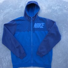 Vintage Nike Full Zip Hoodie Blue NIKE Front Hit Blue Tag Y2K 90's 80's