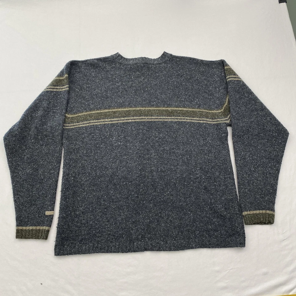 Свитер мужской Columbia XL синий серый шерстяная смесь пуловер с круглым вырезом в полоску для улицы - Изображение 3 из 4