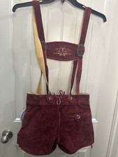 Bavarian Schoneberger Trachten Leather Lederhosen Shorts - Size US 2 New
