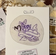 Vtg Rose Acetate Tattoo Stencil By Mike Malone Original Art Flash HANDCUT 4  