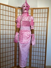 Beautiful Nylon Samt Negligee Humpelkleid Kopfhaube Fäustlinge Set ROSA XL-XXXL