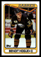 1990-91 Topps Benoit Hogue #215 Buffalo Sabres. NHL Hockey Base Set