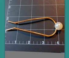 Metal hair fork pearl stick Gold tone Alloy Long french Bun bridal wedding Clip