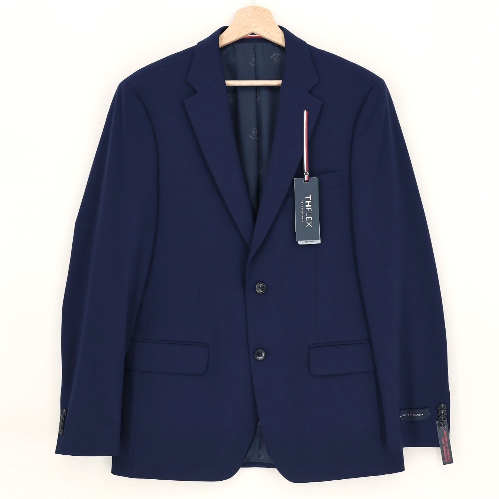 Tommy Hilfiger Men's Navy Wool TH-Flex Stretch Modern-Fit Suit Jacket Size 38R image 6